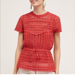 Anthropologie Carolina K Lace Peplum Top